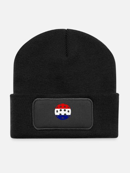 Pickleball Niederlande - Recycelte Patch Beanie - Schwarz