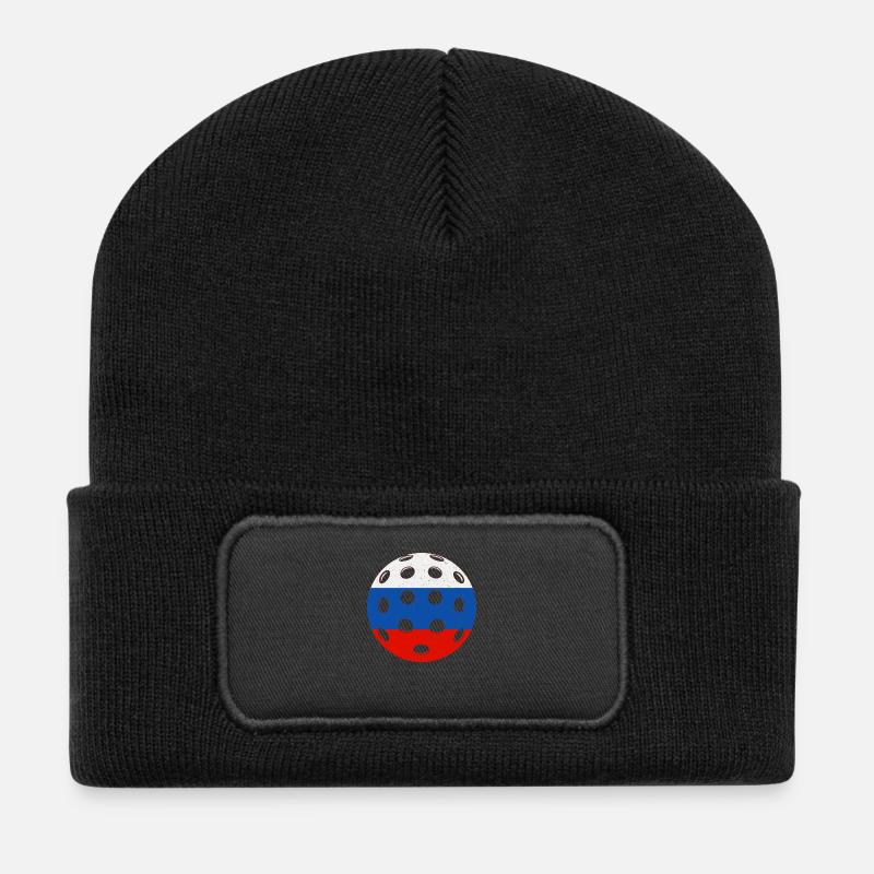 Pickleball Russland - Recycelte Patch Beanie - Schwarz