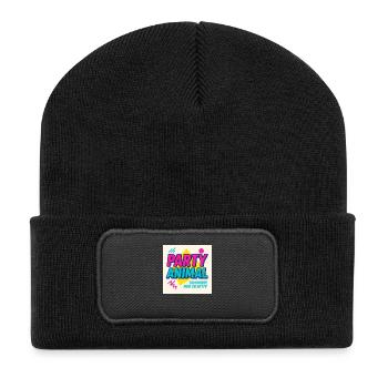 Party Anima.l– Neon Beat Edition - Recycelte Patch Beanie - Schwarz - Vorne
