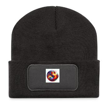 Énergie Tourbillonnante - Beanie recyclé à patch - charbon - Devant