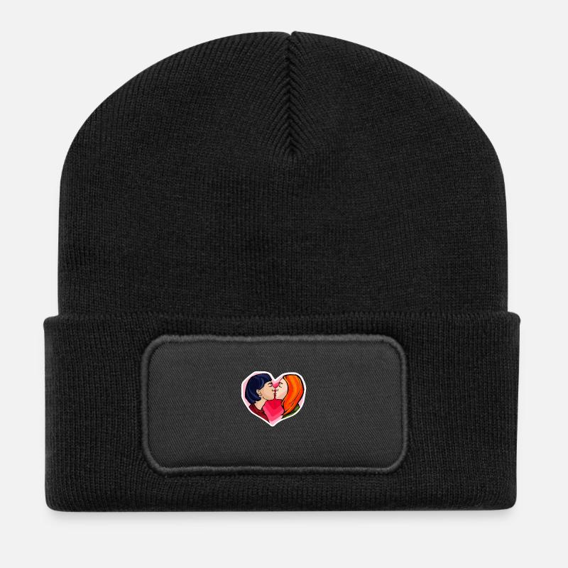 Love is Love - Recycelte Patch Beanie - Schwarz