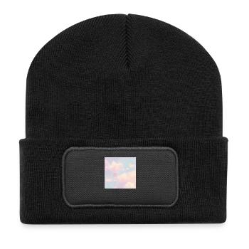 Ciel pastel rêveur - Beanie recyclé à patch - noir - Devant
