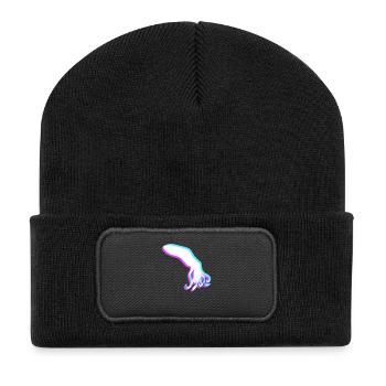 Octopus 3D Illusion Design Cool Blue Red Cyan Pink - Recycled Patch Beanie - black - Front