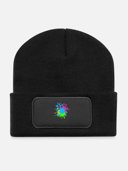 Splash - Recycelte Patch Beanie - Schwarz