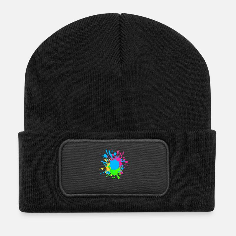 Splash - Recycelte Patch Beanie - Schwarz