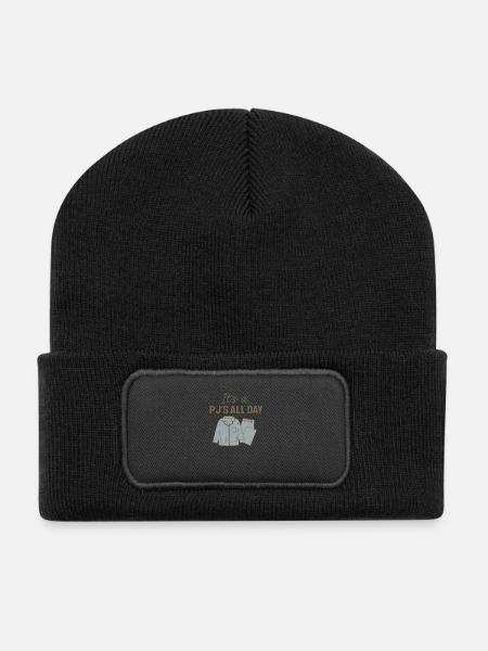 PJ’S All Day – Farniente en pyjama - Beanie recyclé à patch - noir