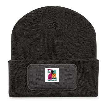 Nurse off Duty wine - Recycled Patch Beanie - dark grey - Front