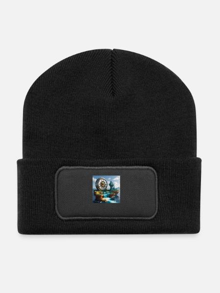 Horloge d’art - Beanie recyclé à patch - noir