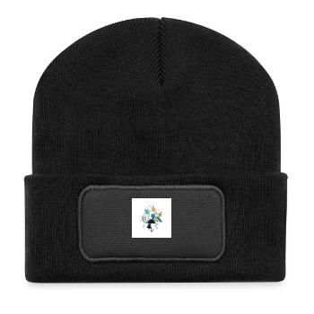 Moderne Natur - Recycelte Patch Beanie - Schwarz - Vorne