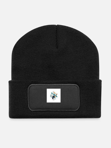 Moderne Natur - Recycelte Patch Beanie - Schwarz