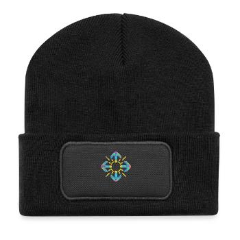 Boussole - Beanie recyclé à patch - noir - Devant