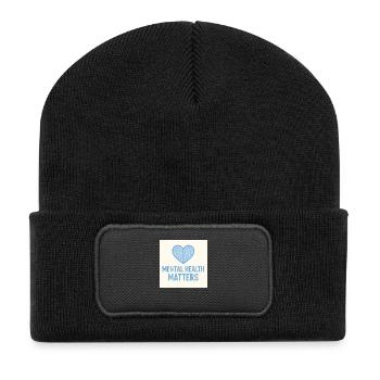 Mental Health Matters Heart Blue - Recycled Patch Beanie - black - Front