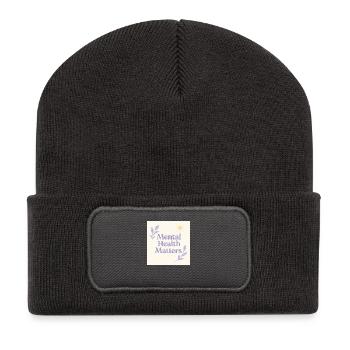 La santé mentale compte Soleil - Beanie recyclé à patch - charbon - Devant