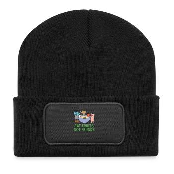 Alimentation végétalienne - Beanie recyclé à patch - noir - Devant