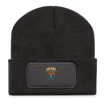 Liebe kennt keine Grenzen - Recycelte Patch Beanie - Dunkelgrau - Vorne