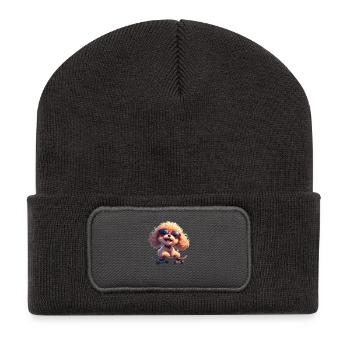 Toy Poodle Power – Tiny Dog, Big Attitude - Recycled Patch Beanie - dark grey - Front