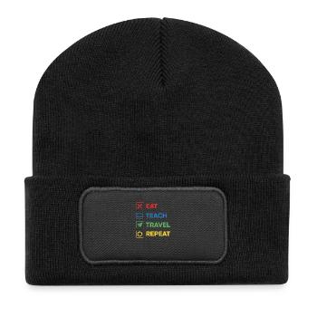 Manger Enseigner Voyage Répéter – Voyage Enseignant Coloré - Beanie recyclé à patch - noir - Devant