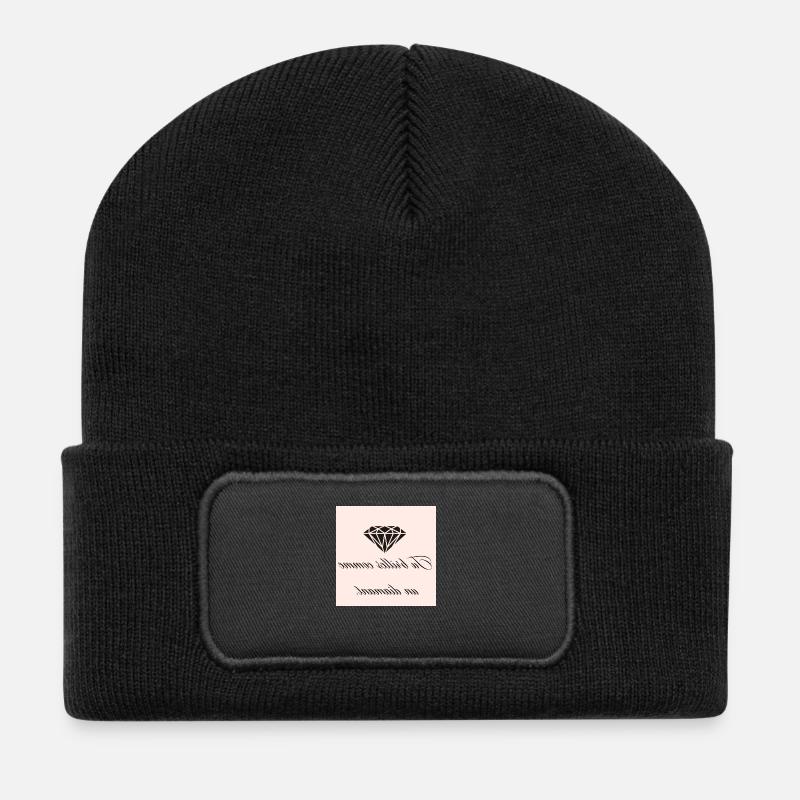 Abmessungen spiegeln - Recycelte Patch Beanie - Schwarz
