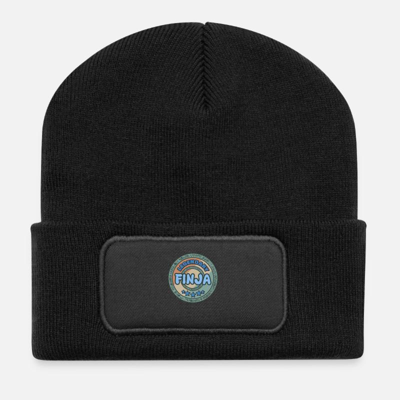 Geschenkidee Finja - Recycelte Patch Beanie - Schwarz