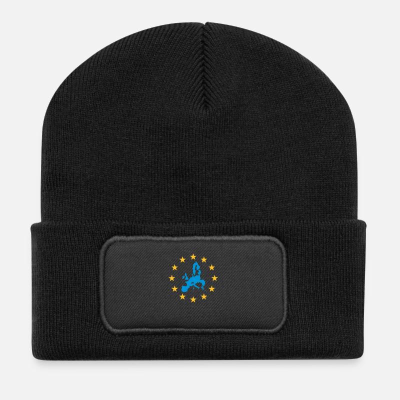 Europa - Europäische Union (EU) - Recycelte Patch Beanie - Schwarz