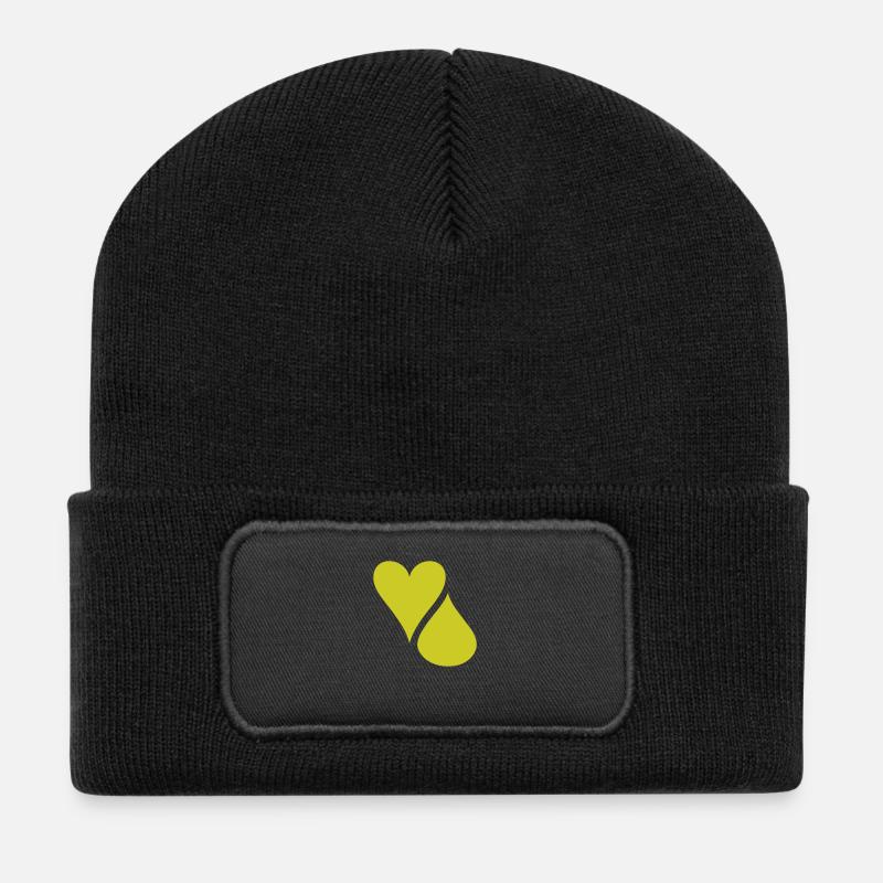 herzblutdeluxe_logo - Recycelte Patch Beanie - Schwarz