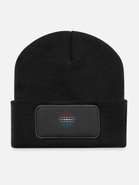 geo_dotsphere_luxembourg_3c01 - Beanie recyclé à patch - noir
