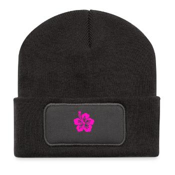 hibiscus - Beanie recyclé à patch - charbon - Devant