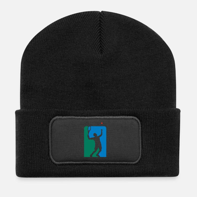tennis_0809_3c - Recycelte Patch Beanie - Schwarz