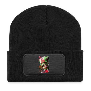 free of war - Recycelte Patch Beanie - Schwarz - Vorne