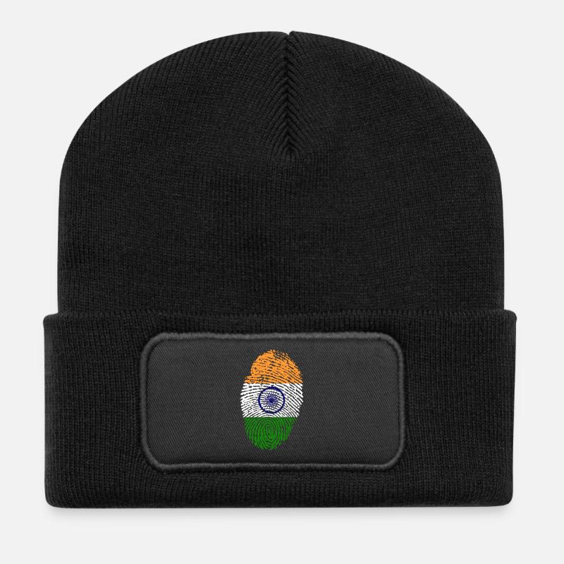 Fingerprint - India - Recycled Patch Beanie - black