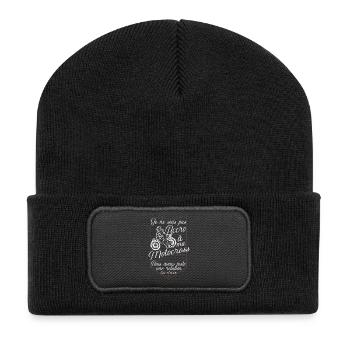Pas accro t-shirt humour motocross - Beanie recyclé à patch - noir - Devant