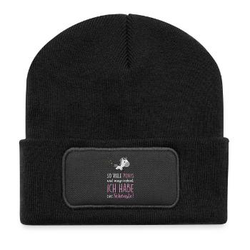 So viele Ponys - Recycelte Patch Beanie - Schwarz - Vorne