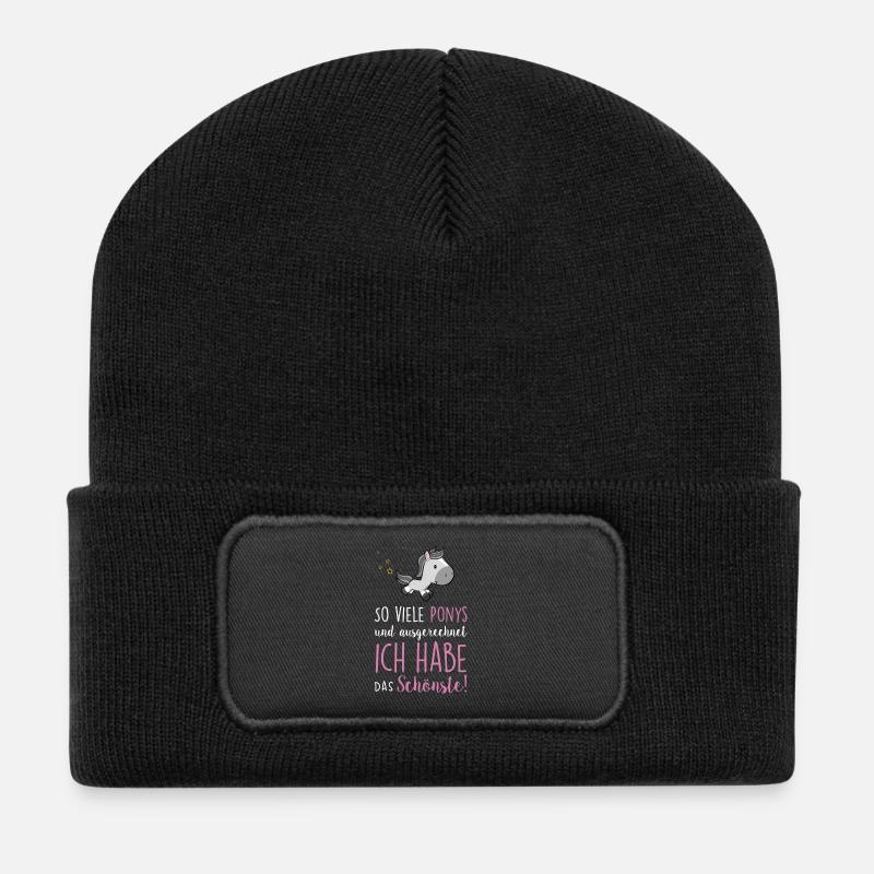 So viele Ponys - Recycelte Patch Beanie - Schwarz
