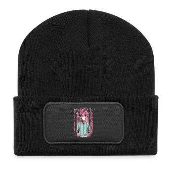 Der ultimative Weihnachts-Hirsch mit Fliege. - Recycelte Patch Beanie - Schwarz - Vorne