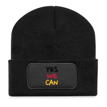 Yes we can Deutschland - Recycelte Patch Beanie - Schwarz - Vorne