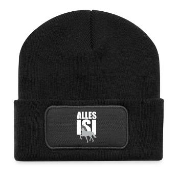 ALLES ISI - Recycelte Patch Beanie - Schwarz - Vorne