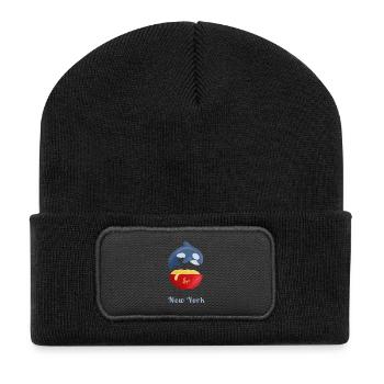 New York - Beanie recyclé à patch - noir - Devant