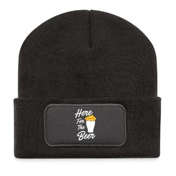 Here for the beer - Recycled Patch Beanie - dark grey - Front