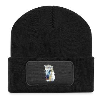 camarguepferd - Recycelte Patch Beanie - Schwarz - Vorne