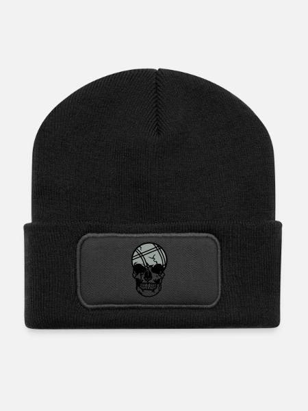 tete mort petanque boule dead skull11204 - Beanie recyclé à patch - noir