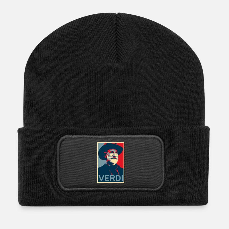 Giuseppe Verdi - Recycelte Patch Beanie - Schwarz