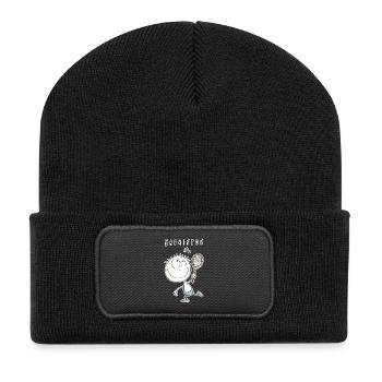Cool joueur de badminton masculin - Beanie recyclé à patch - noir - Devant