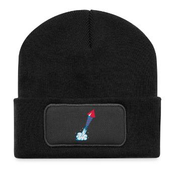 Le feu d'artifice - Beanie recyclé à patch - noir - Devant