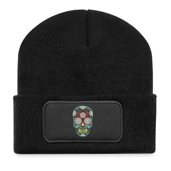 Skull-Mexico - Recycled Patch Beanie - black - Front