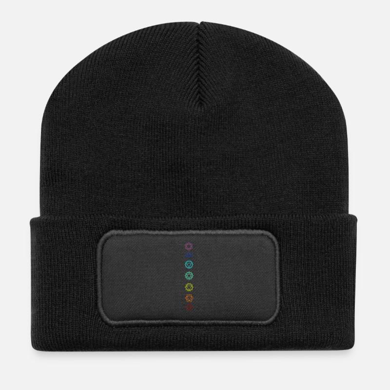 Sieben Chakren - Recycelte Patch Beanie - Schwarz