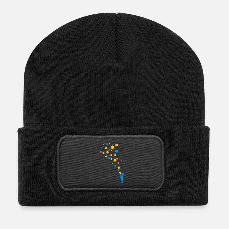 Love color bubbles - Recycelte Patch Beanie - Schwarz
