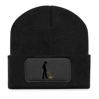 Pee - Recycelte Patch Beanie - Schwarz - Vorne