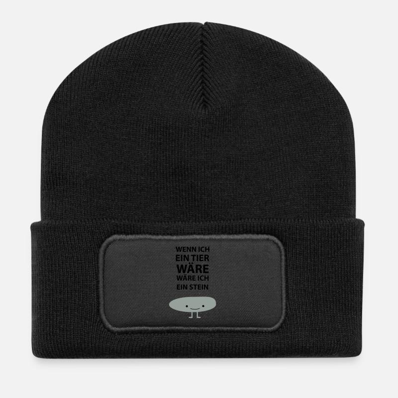 Sei ein Stein! - Recycelte Patch Beanie - Schwarz