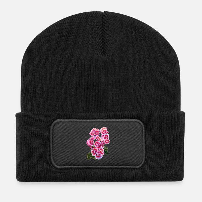 fleur - Beanie recyclé à patch - noir
