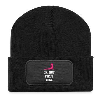 Ok, But First Yoga - Recycled Patch Beanie - black - Front